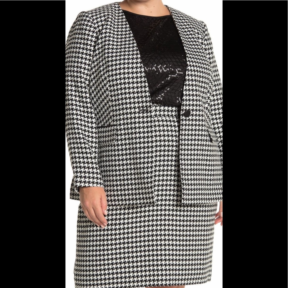 Calvin Klein Plus Houndstooth Blazer Jacket